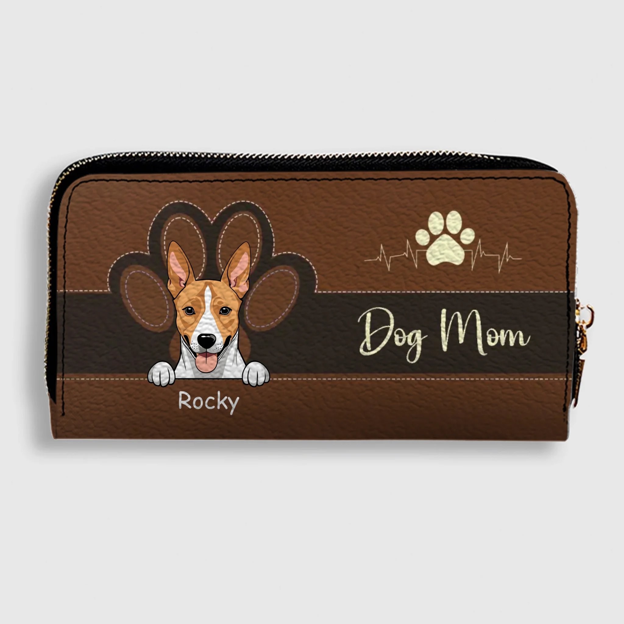 Personalized Dog Mom Leather Wallet With Pet Names & Breeds – Colorful Custom Gift - 89Prints