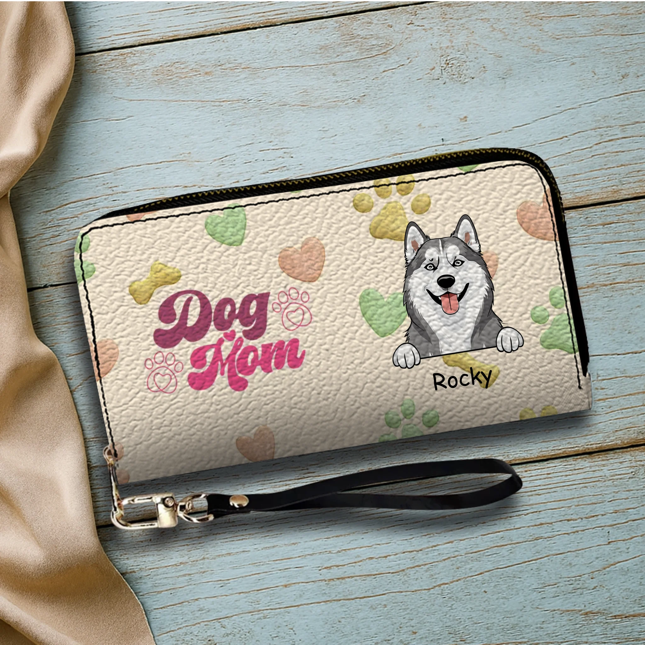 Personalized Dog Mom Wallet With Multiple Pets Names & Breeds – 89Prints