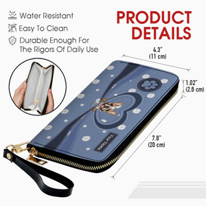 Personalized Dog Wallet – Custom Dog Illustration Zipper Wallet, Gift for Dog Lovers - 89Prints