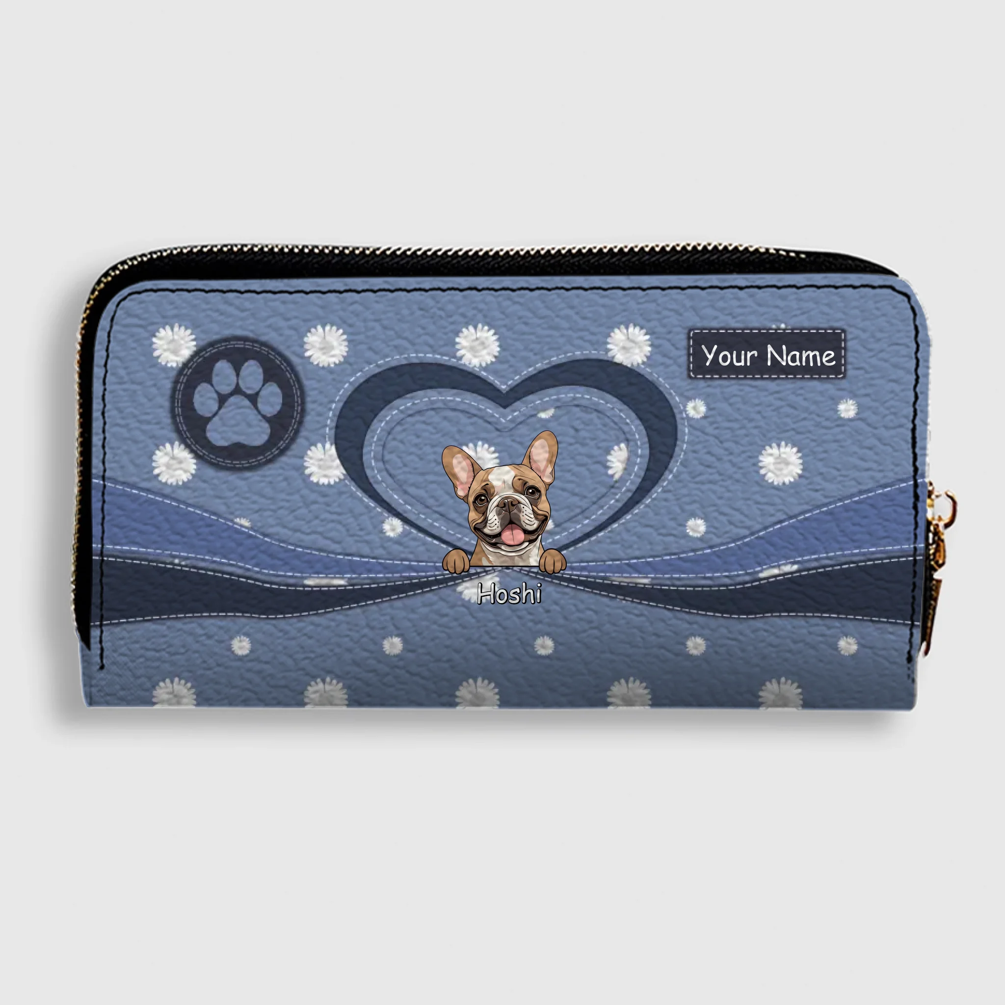Personalized Dog Wallet – Custom Dog Illustration Zipper Wallet, Gift for Dog Lovers - 89Prints