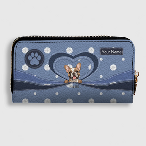 Personalized Dog Wallet – Custom Dog Illustration Zipper Wallet, Gift for Dog Lovers - 89Prints