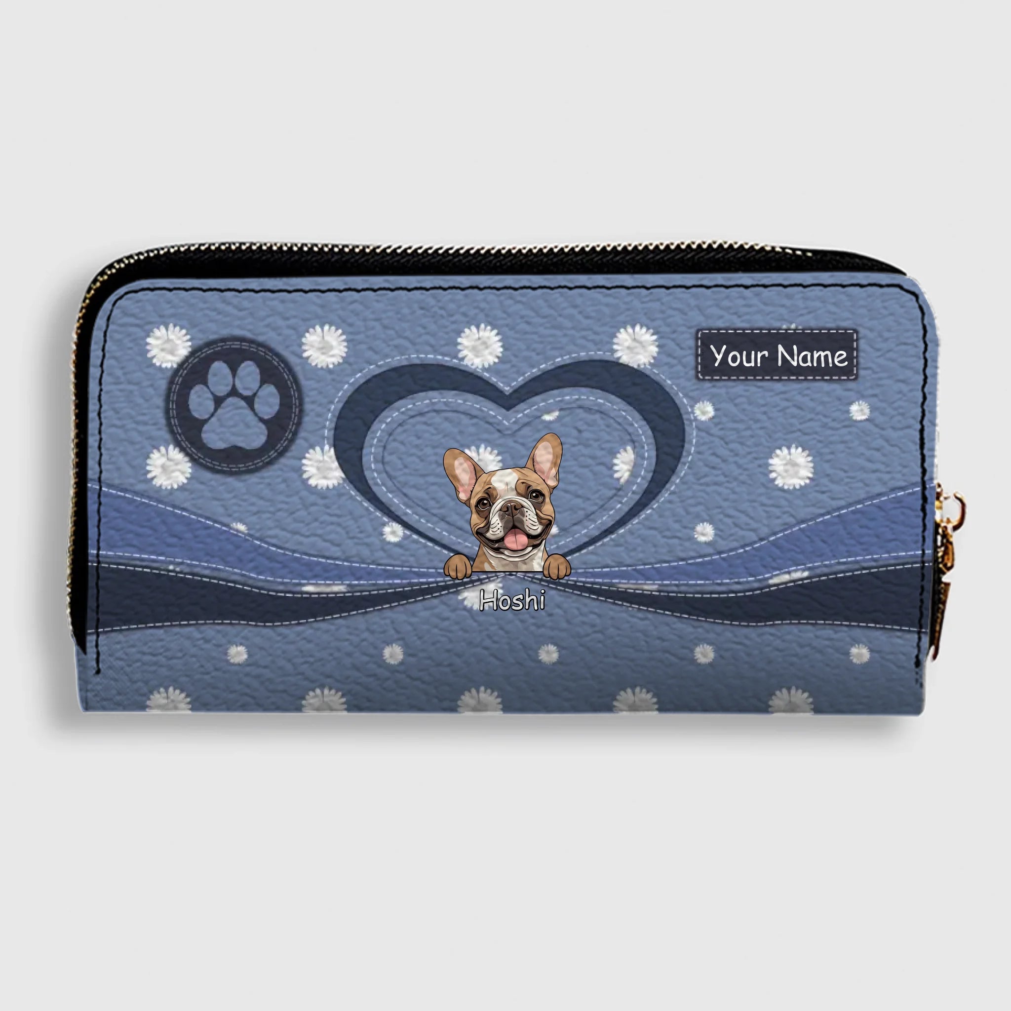 Personalized Dog Wallet – Custom Dog Illustration Zipper Wallet, Gift for Dog Lovers - 89Prints