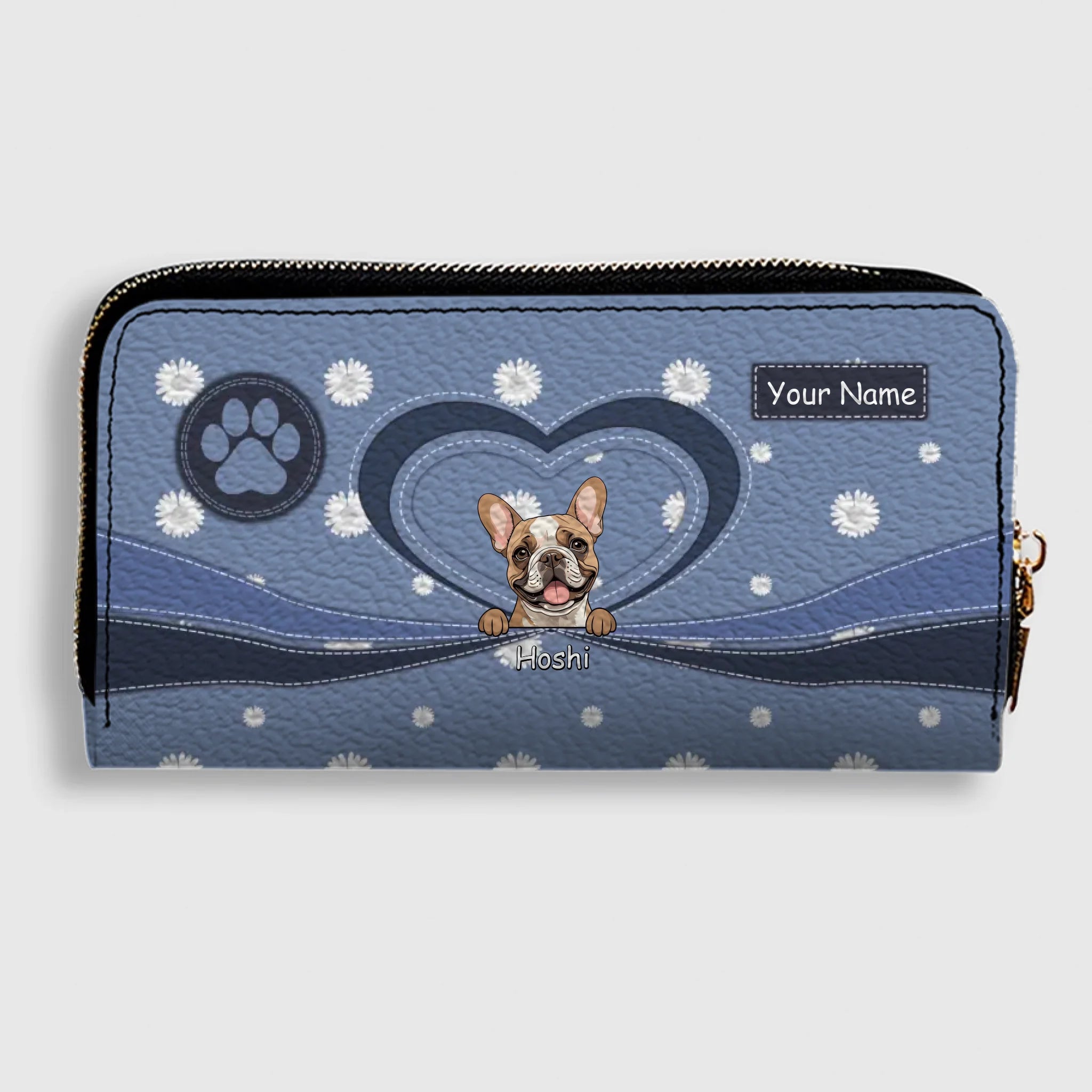 Personalized Dog Wallet – Custom Dog Illustration Zipper Wallet, Gift for Dog Lovers - 89Prints