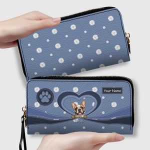 Personalized Dog Wallet – Custom Dog Illustration Zipper Wallet, Gift for Dog Lovers - 89Prints