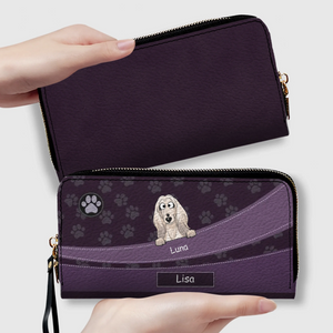 Personalized Leather Wallet With Dogs Names & Breeds – Custom Leather Gift With A Variety Of Color Options - 89Prints