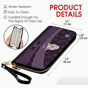 Personalized Leather Wallet With Dogs Names & Breeds – Custom Leather Gift With A Variety Of Color Options - 89Prints