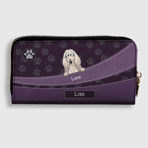 Personalized Leather Wallet With Dogs Names & Breeds – Custom Leather Gift With A Variety Of Color Options - 89Prints