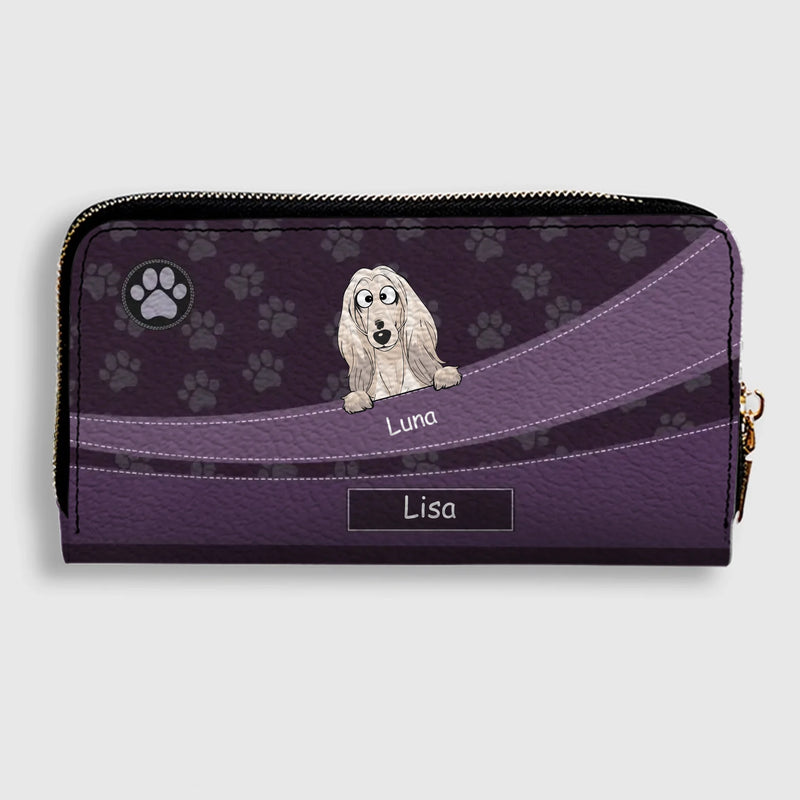 Personalized Leather Wallet With Dogs Names & Breeds – Custom Leather Gift With A Variety Of Color Options - 89Prints
