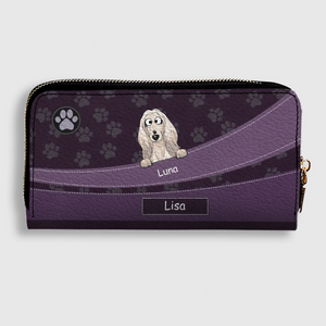 Personalized Leather Wallet With Dogs Names & Breeds – Custom Leather Gift With A Variety Of Color Options - 89Prints