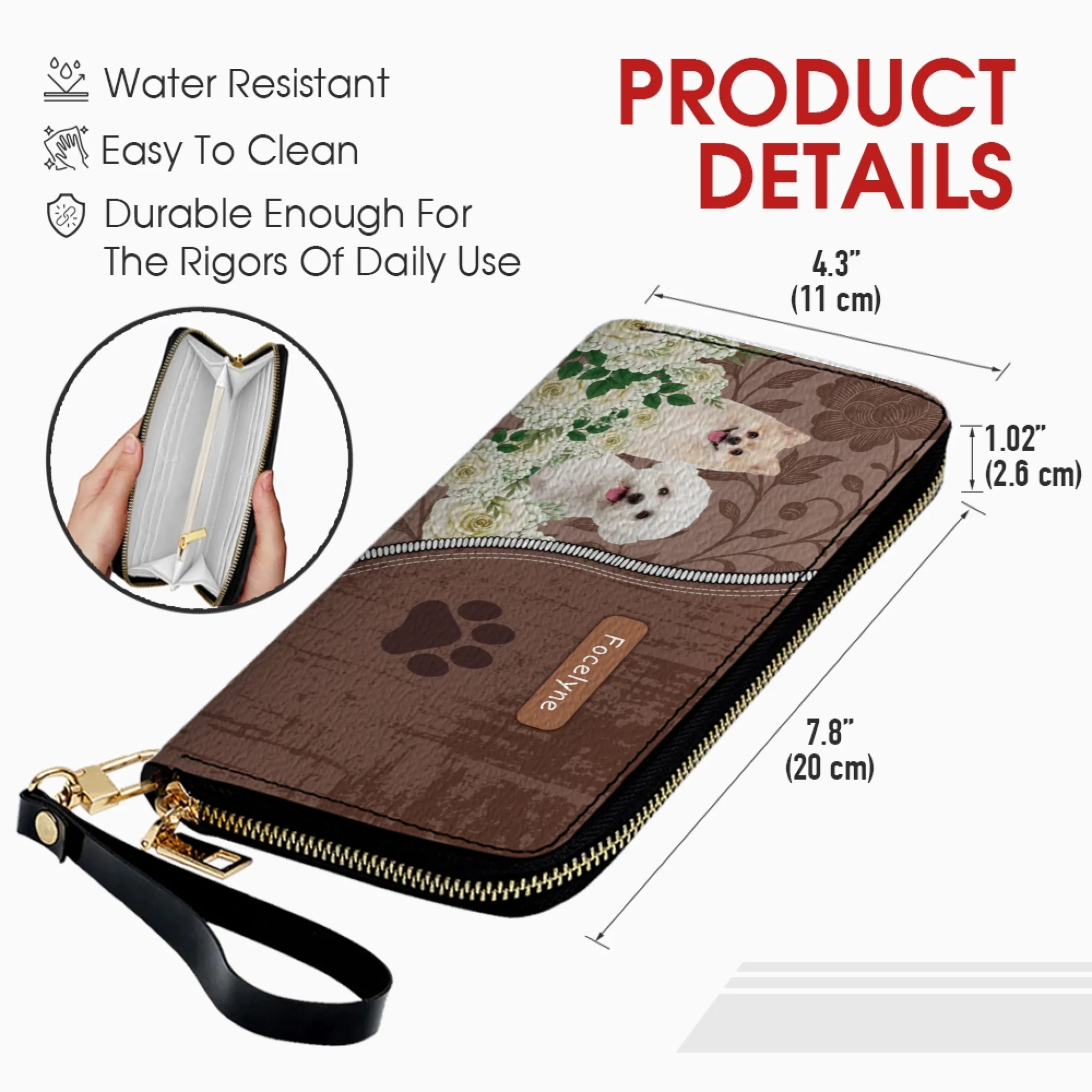 Personalized Dog Photo Leather Wallet - Upload Your Picture & Custom Name - 89Prints