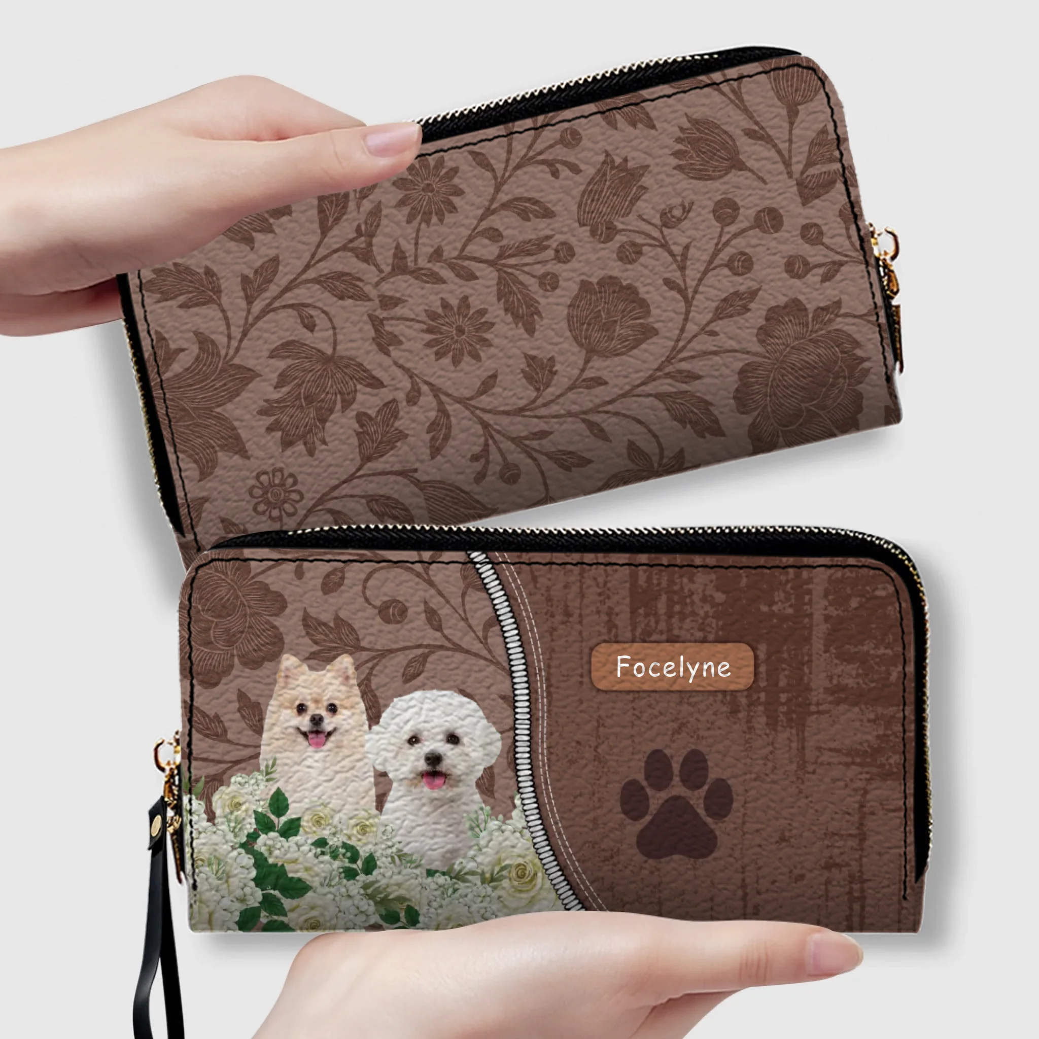 Personalized Dog Photo Leather Wallet - Upload Your Picture & Custom Name - 89Prints