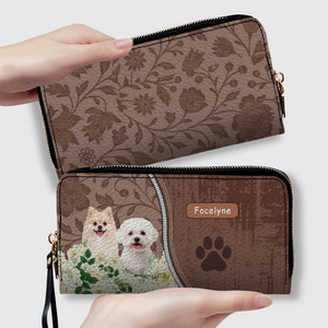 Personalized Dog Photo Leather Wallet - Upload Your Picture & Custom Name - 89Prints
