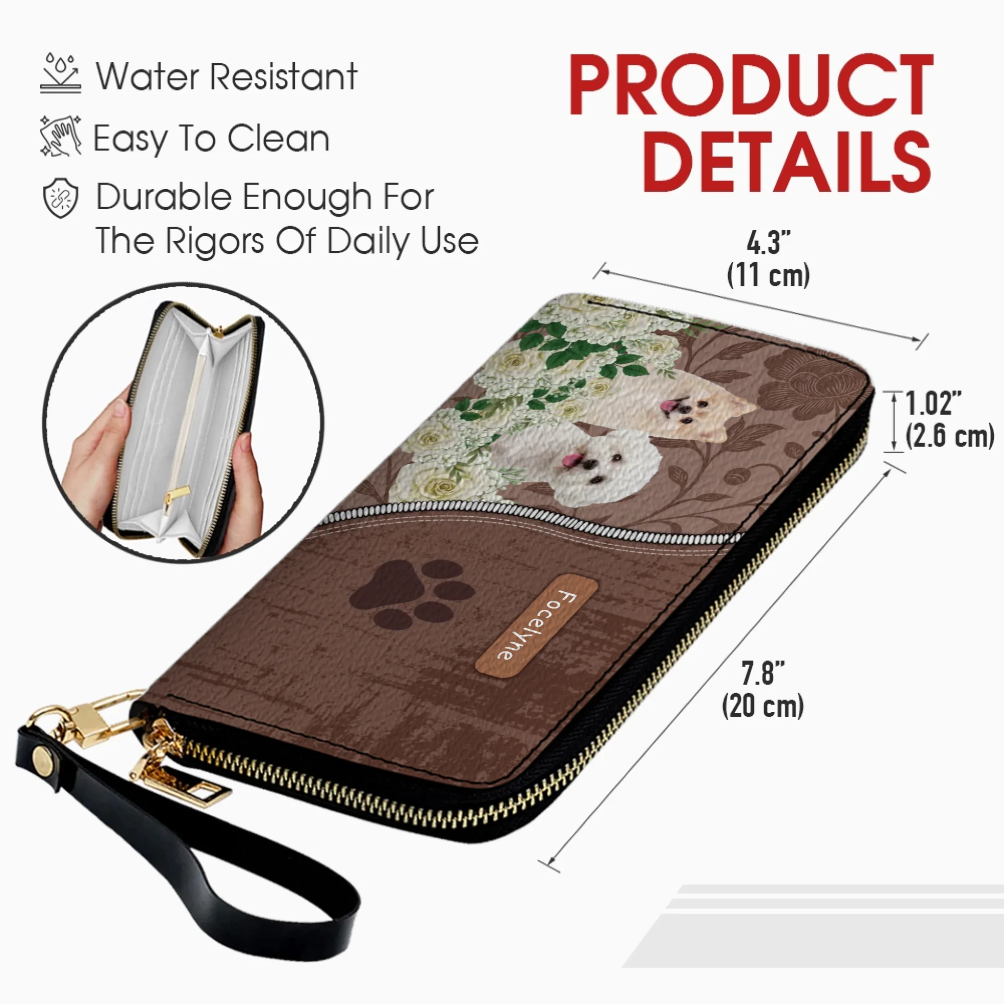 Personalized Dog Photo Leather Wallet - Upload Your Picture & Custom Name - 89Prints