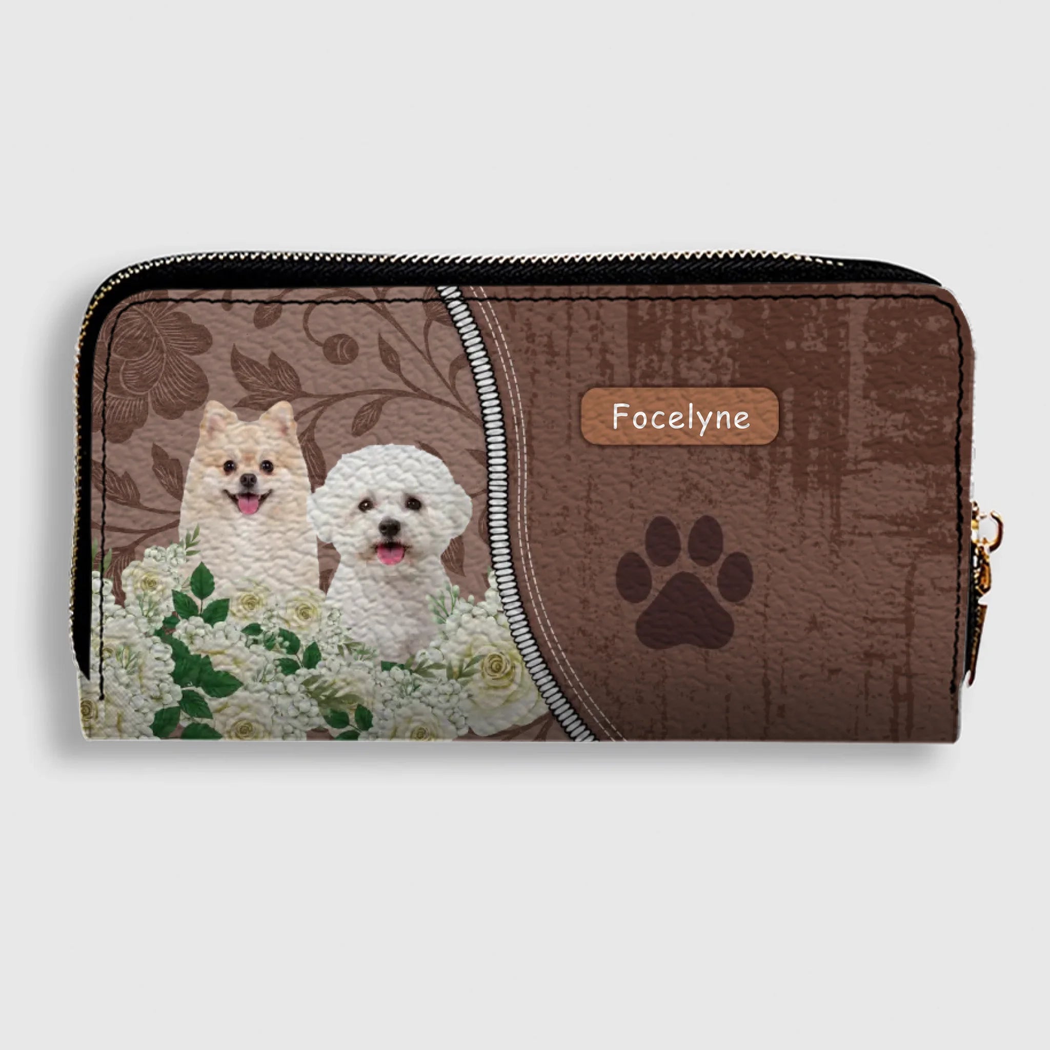 Personalized Dog Photo Leather Wallet - Upload Your Picture & Custom Name - 89Prints
