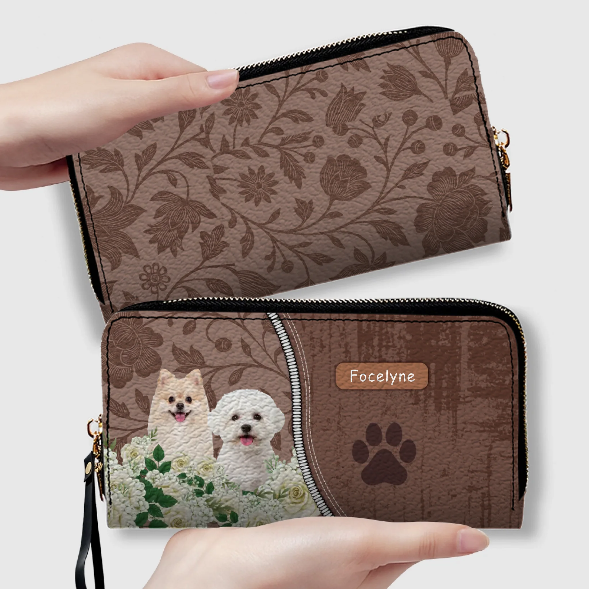 Personalized Dog Photo Leather Wallet - Upload Your Picture & Custom Name - 89Prints