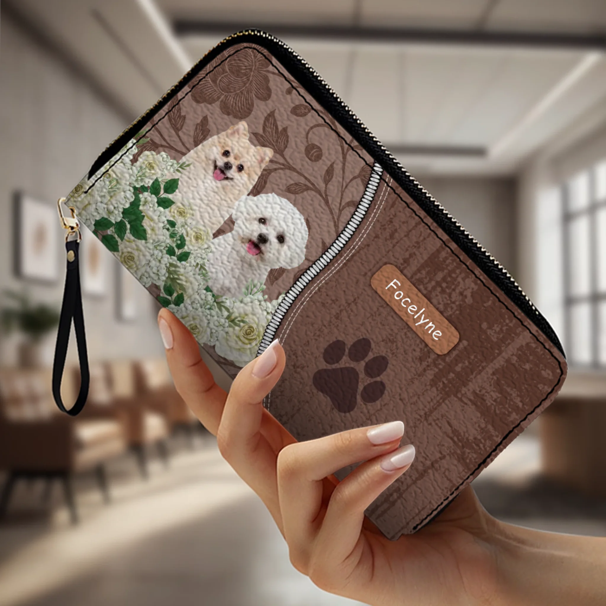 Personalized Dog Photo Leather Wallet - Upload Your Picture & Custom Name - 89Prints