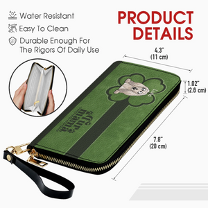 Personalized Fur Mama Dog Wallet - Custom Breed & Name Green Leather Purse - 89Prints