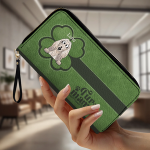 Personalized Fur Mama Dog Wallet - Custom Breed & Name Green Leather Purse - 89Prints