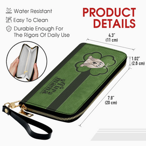 Personalized Fur Mama Dog Wallet - Custom Breed & Name Green Leather Purse - 89Prints
