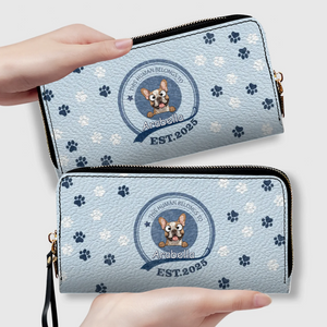 Custom Pet Photo Wallet - Personalized Dog Portrait Leather Purse - 89Prints
