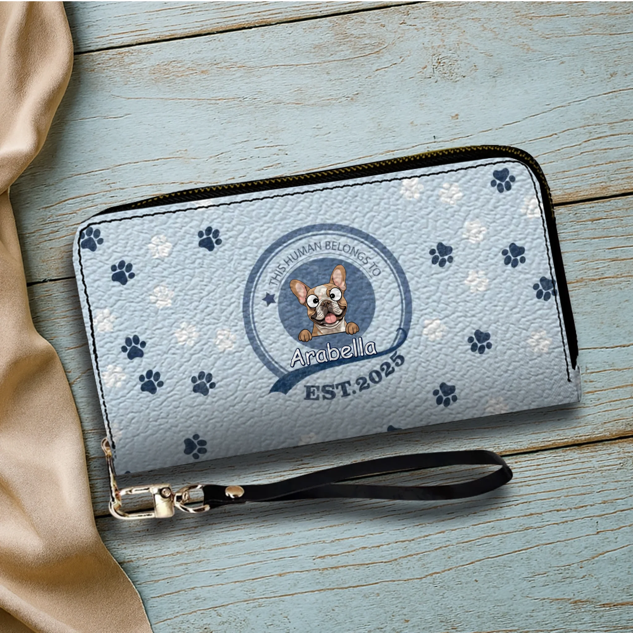 Custom Pet Photo Wallet - Personalized Dog Portrait Leather Purse - 89Prints