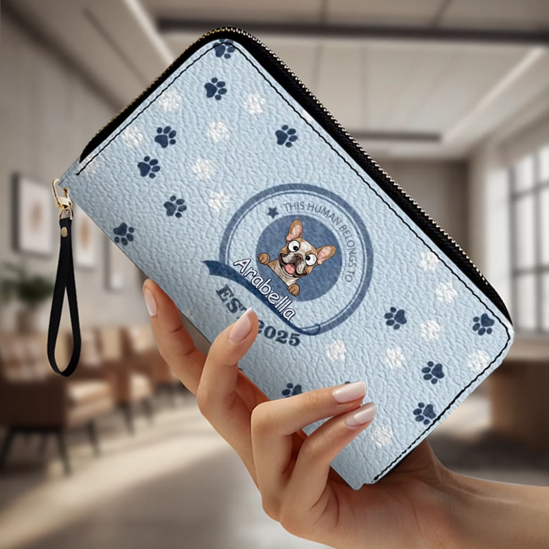 Custom Pet Photo Wallet - Personalized Dog Portrait Leather Purse - 89Prints