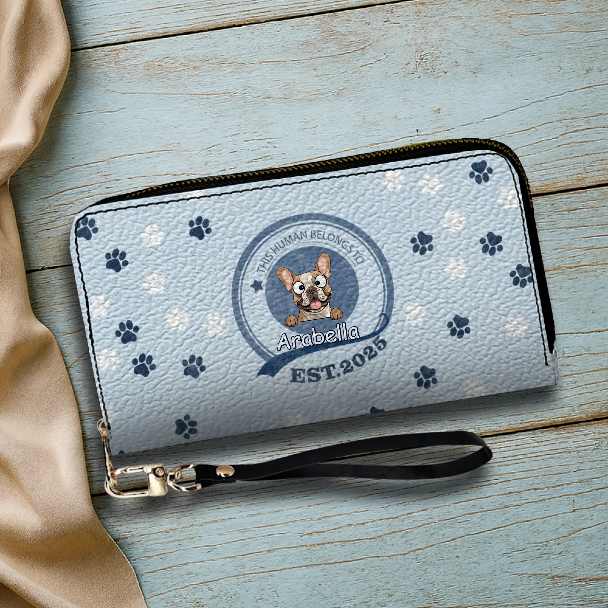 Custom Pet Photo Wallet - Personalized Dog Portrait Leather Purse - 89Prints