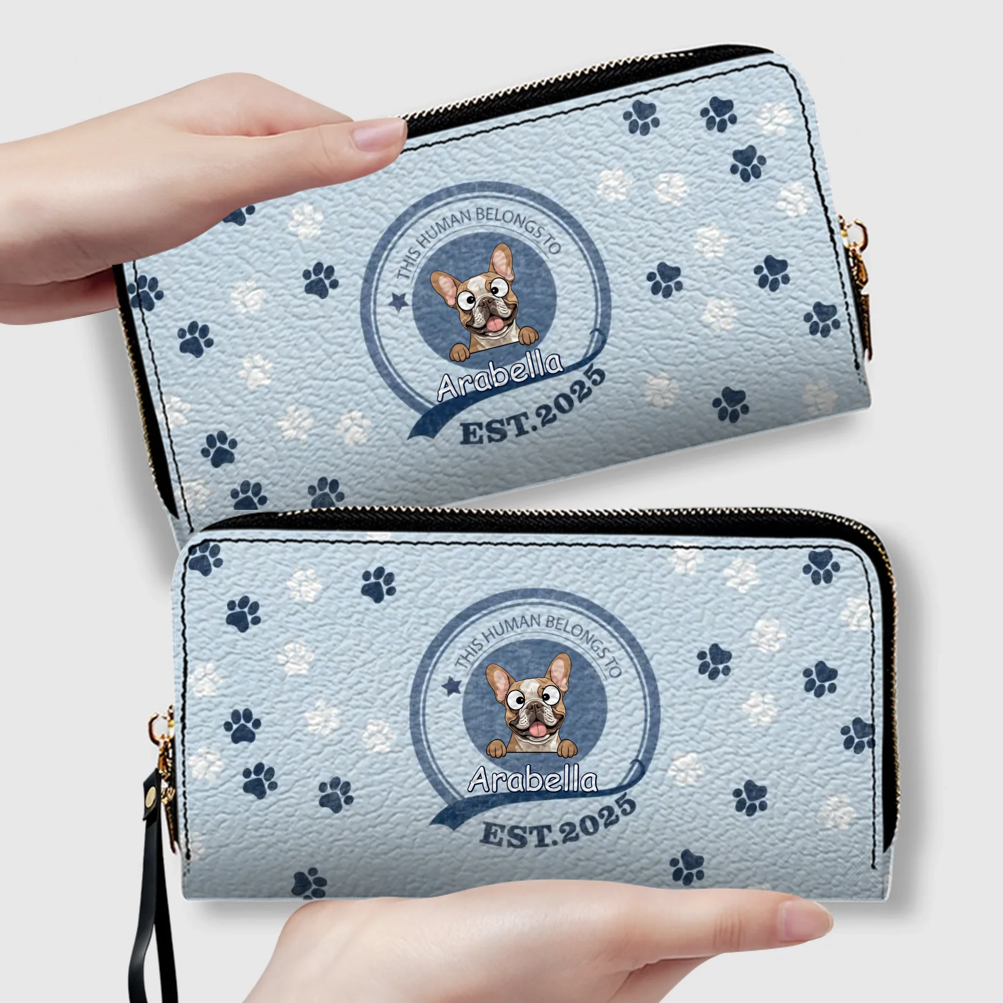 Custom Pet Photo Wallet - Personalized Dog Portrait Leather Purse - 89Prints
