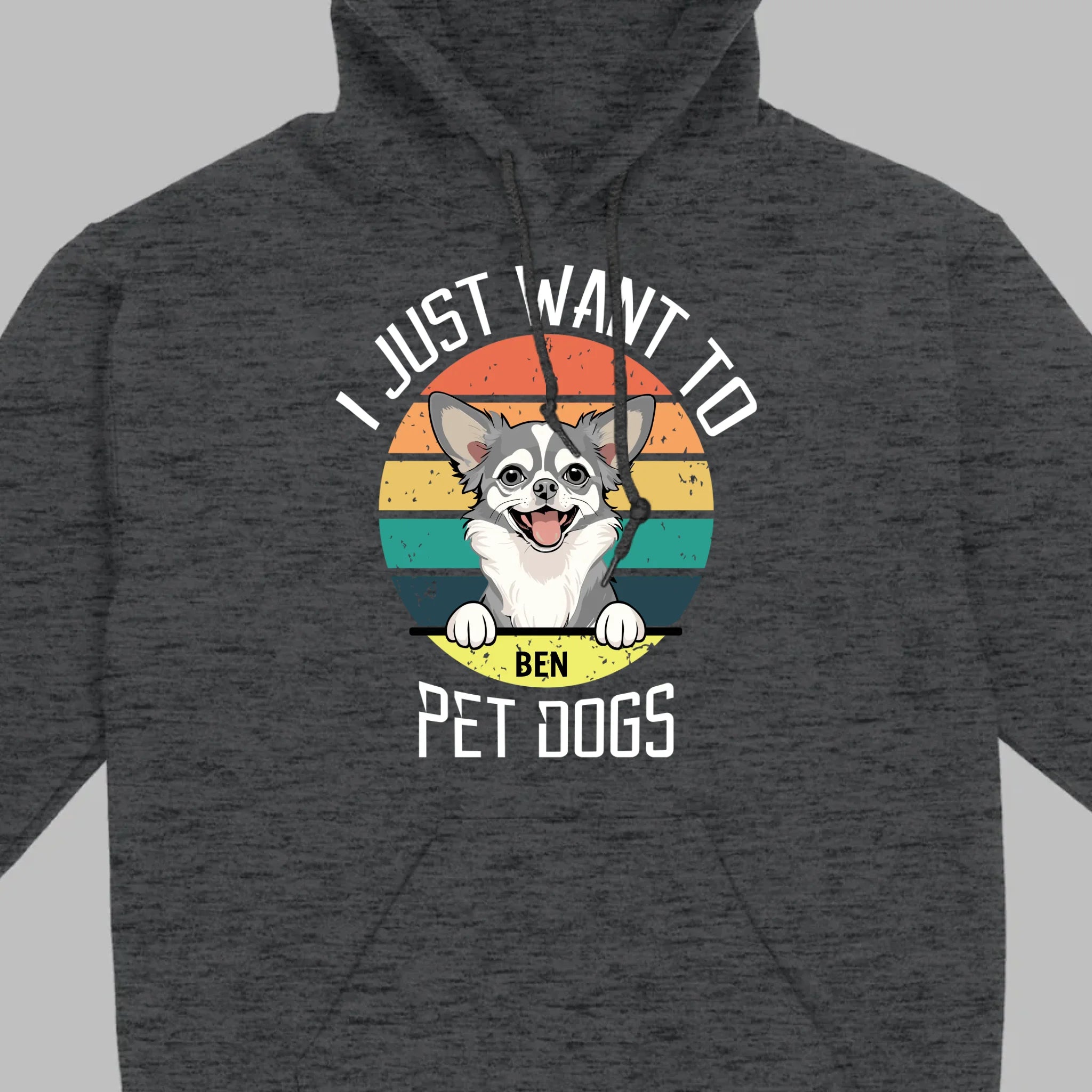 Personalized Dog Basic Tee “I Just Want To Pet Dogs” – Custom Dog Name & Breeds - 89Prints