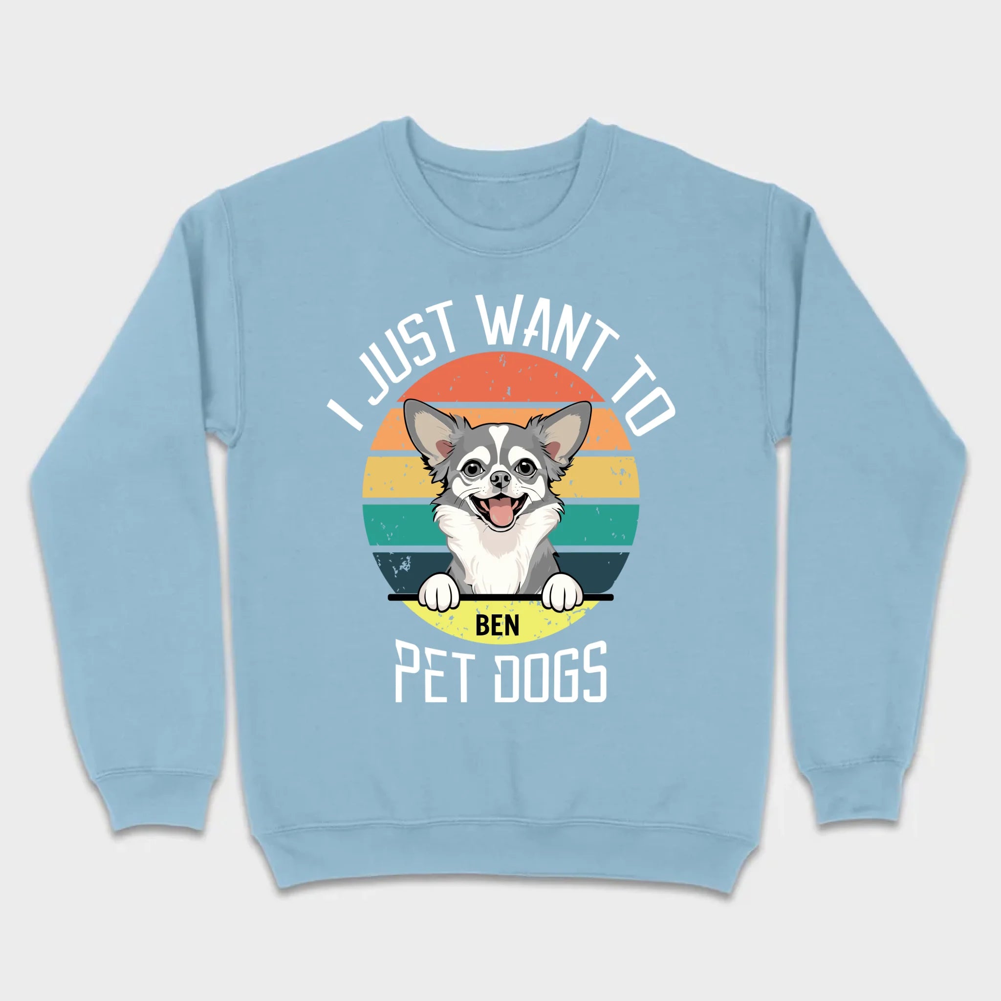 Personalized Dog Basic Tee “I Just Want To Pet Dogs” – Custom Dog Name & Breeds - 89Prints