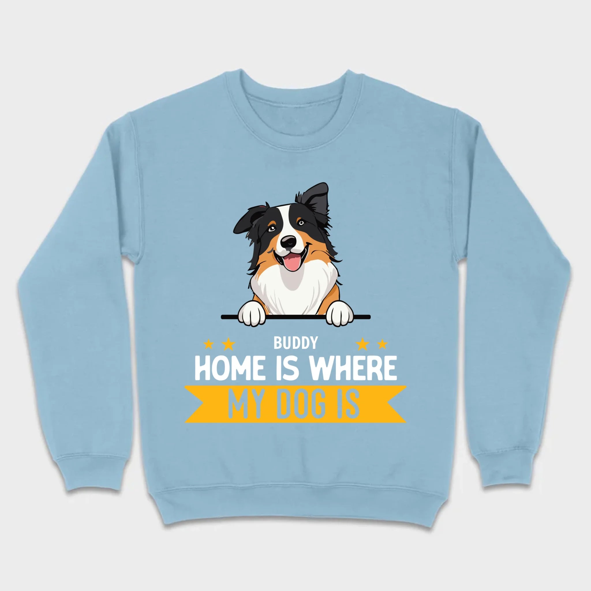 Personalized Dog Basic Tee “Home Is Where, My Dog Is” – Custom Name & Breed Dog - 89Prints