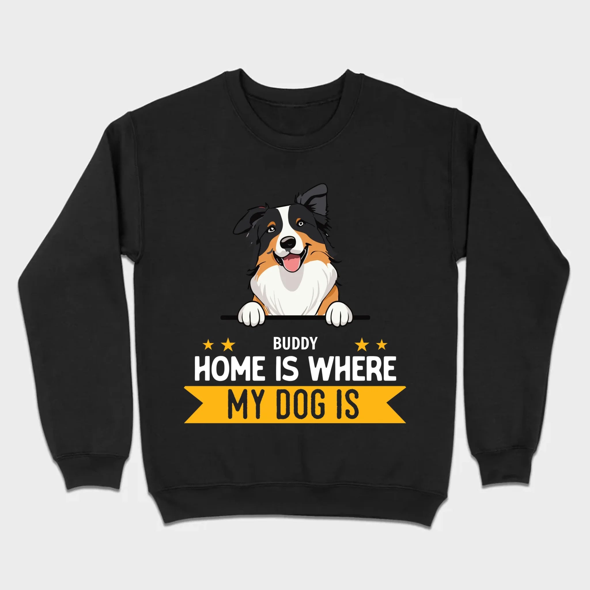 Personalized Dog Basic Tee “Home Is Where, My Dog Is” – Custom Name & Breed Dog - 89Prints