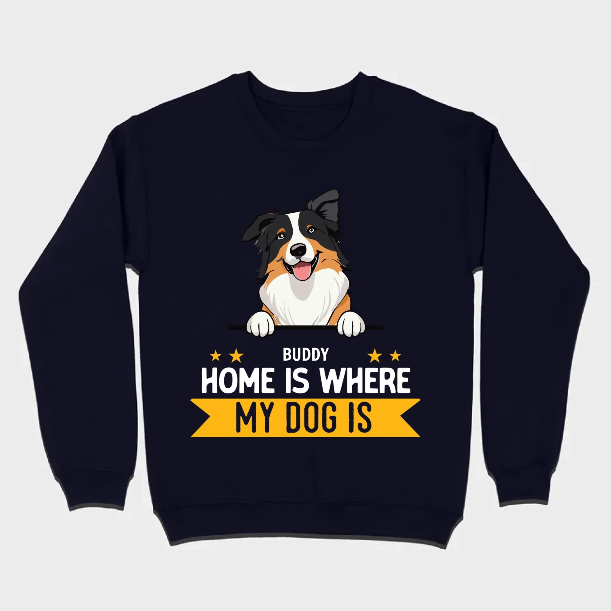 Personalized Dog Basic Tee “Home Is Where, My Dog Is” – Custom Name & Breed Dog - 89Prints