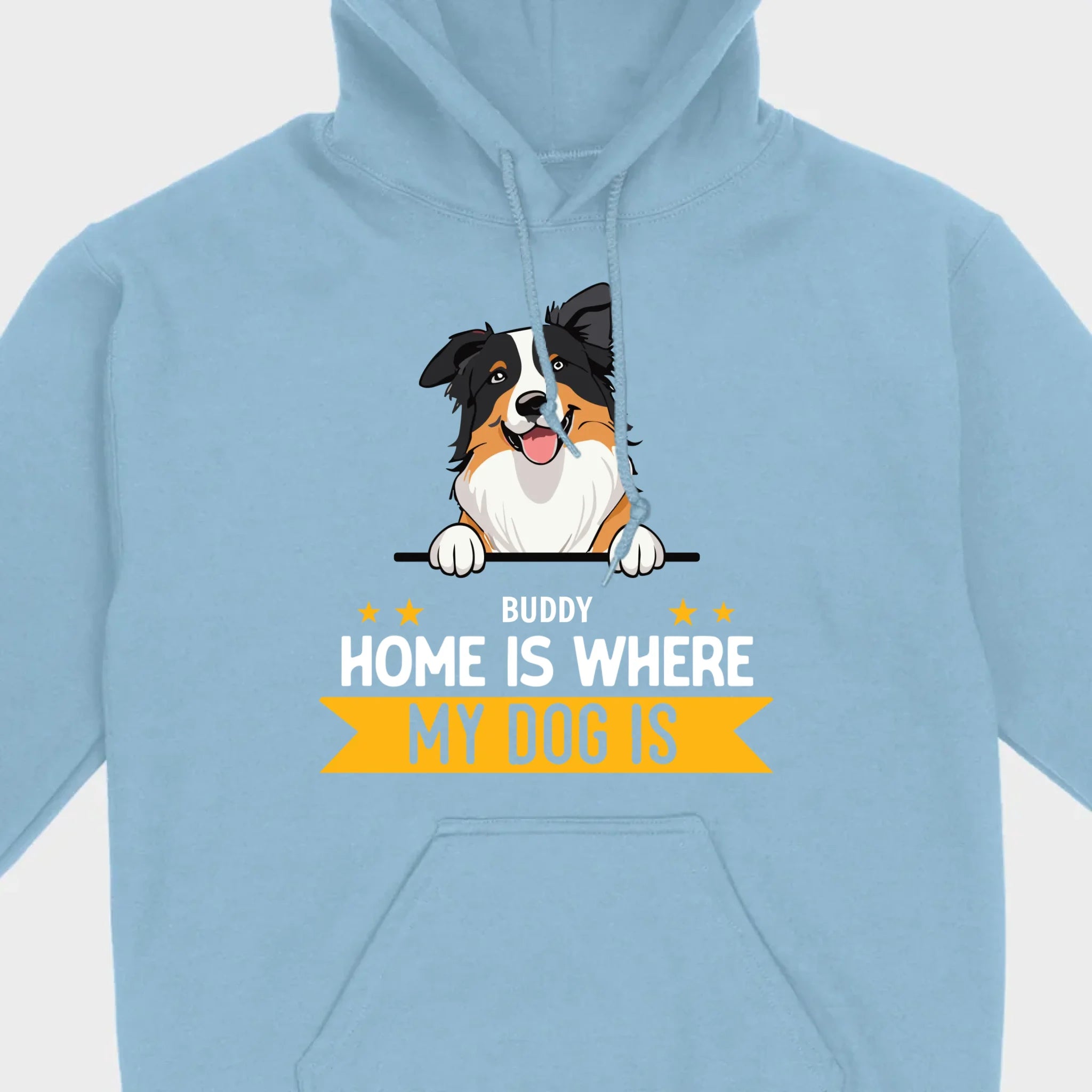 Personalized Dog Basic Tee “Home Is Where, My Dog Is” – Custom Name & Breed Dog - 89Prints