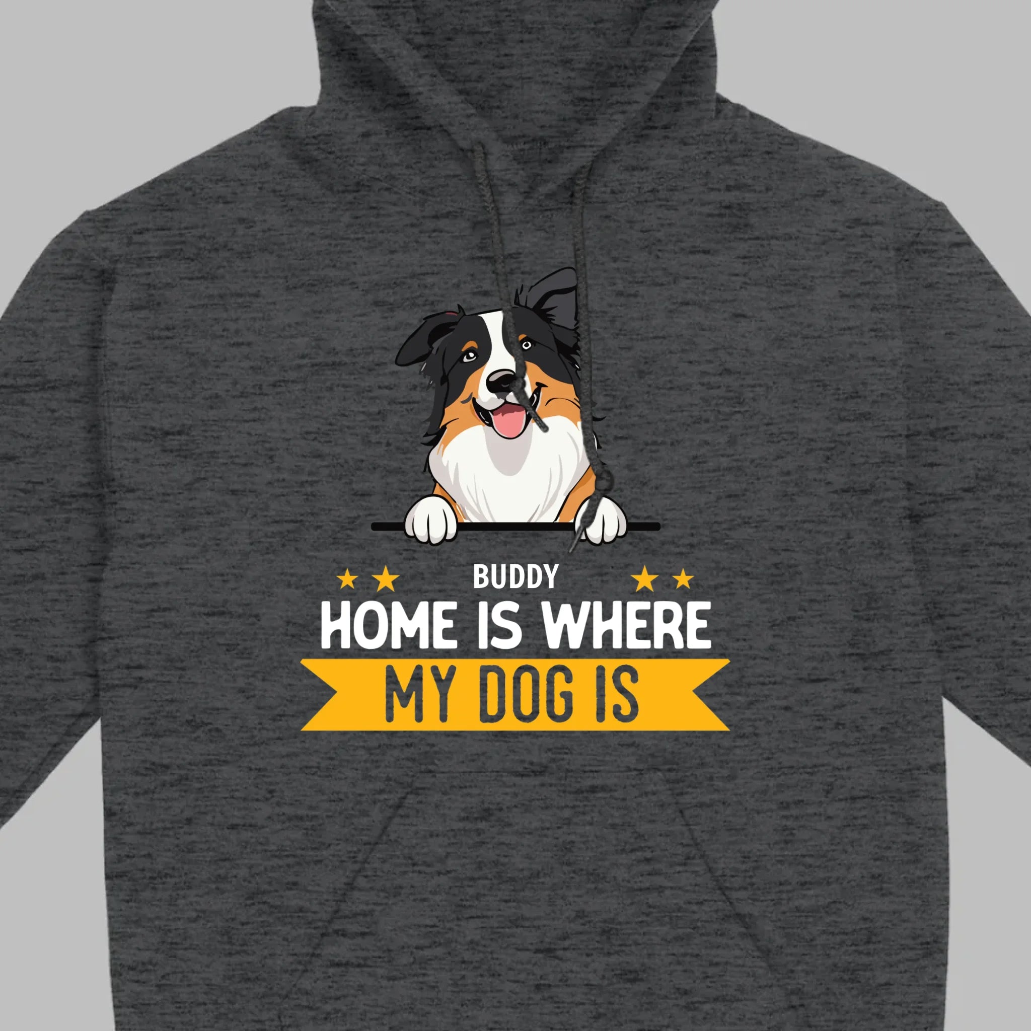 Personalized Dog Basic Tee “Home Is Where, My Dog Is” – Custom Name & Breed Dog - 89Prints