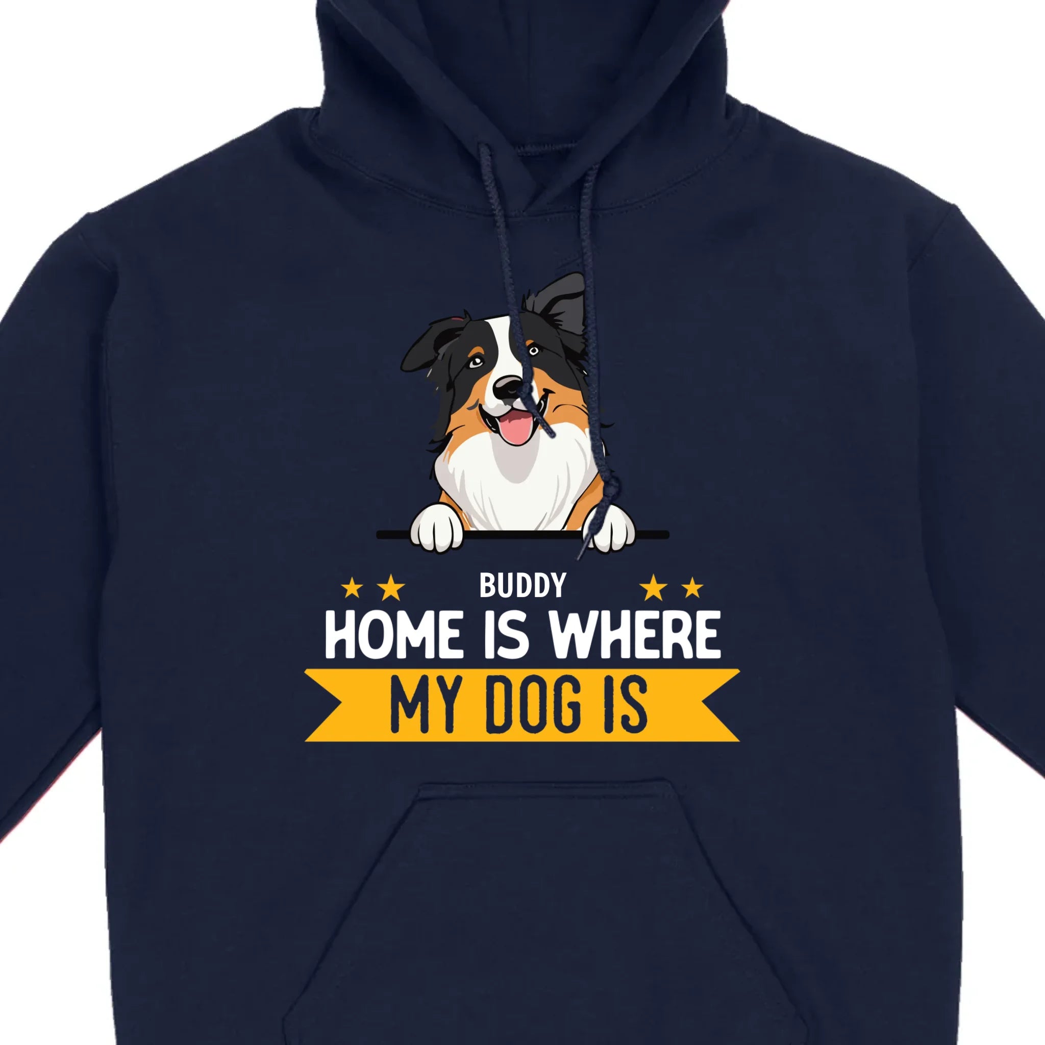 Personalized Dog Basic Tee “Home Is Where, My Dog Is” – Custom Name & Breed Dog - 89Prints