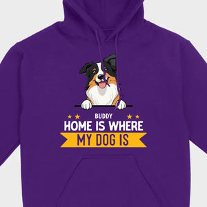 Personalized Dog Basic Tee “Home Is Where, My Dog Is” – Custom Name & Breed Dog - 89Prints