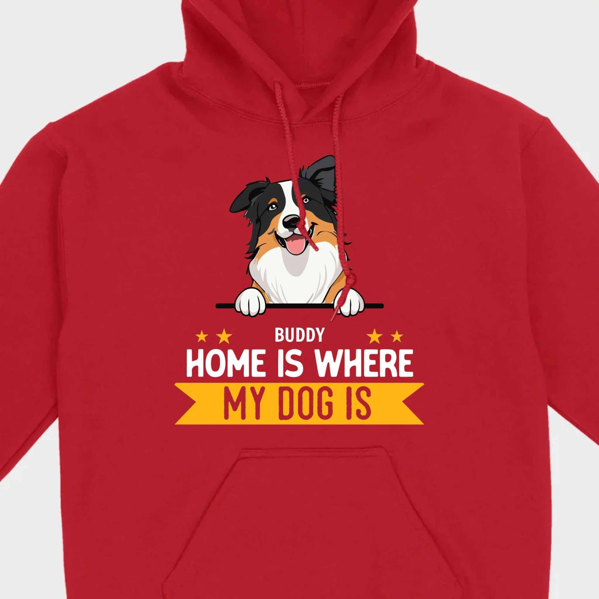 Personalized Dog Basic Tee “Home Is Where, My Dog Is” – Custom Name & Breed Dog - 89Prints