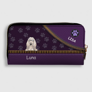 Custom Pet Photo Wallet - Personalized Pet Portrait Leather Purse - 89Prints