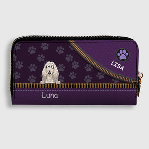 Custom Pet Photo Wallet - Personalized Pet Portrait Leather Purse - 89Prints