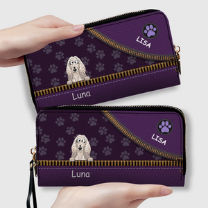 Custom Pet Photo Wallet - Personalized Pet Portrait Leather Purse - 89Prints