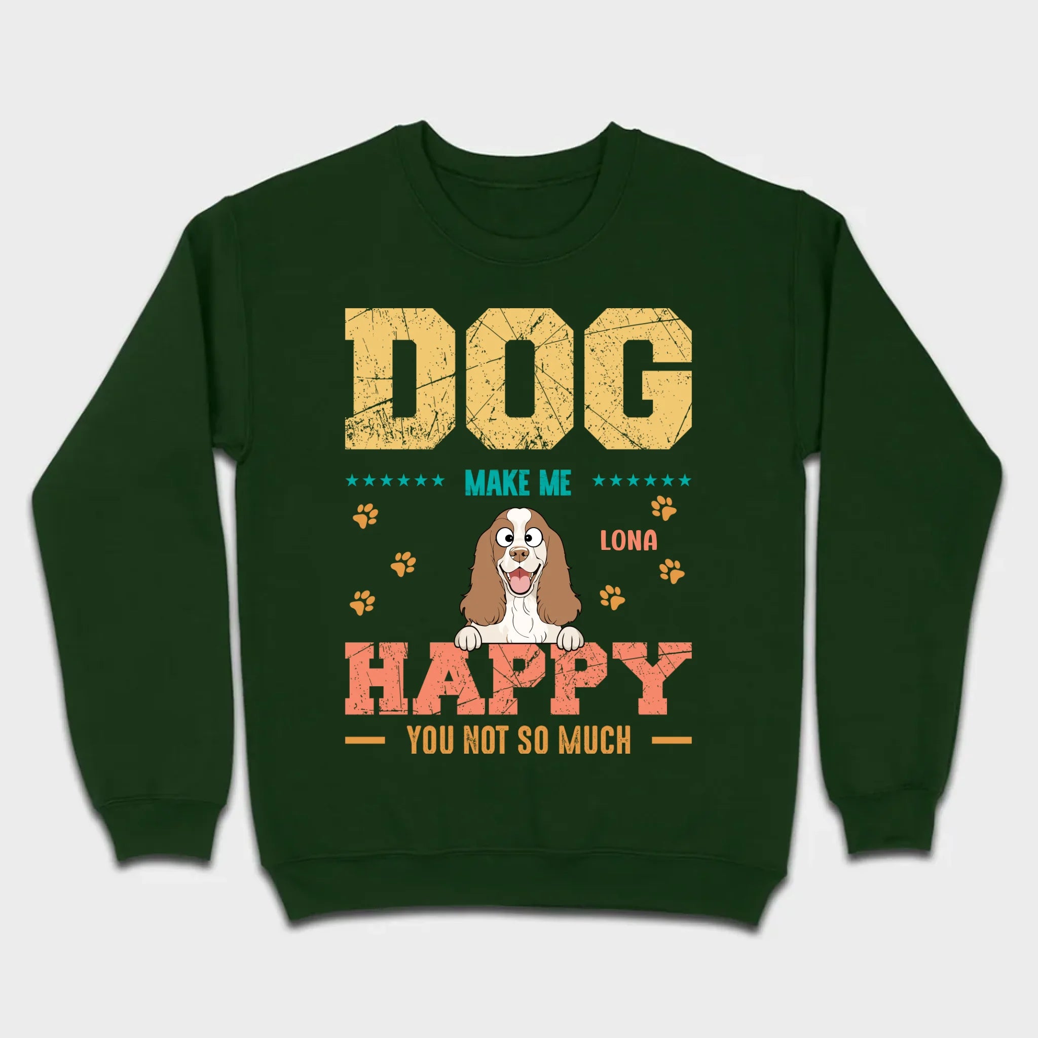 Custom “Dog Make Me Happy” American Cocker Spaniel Basic Tee – 89Prints
