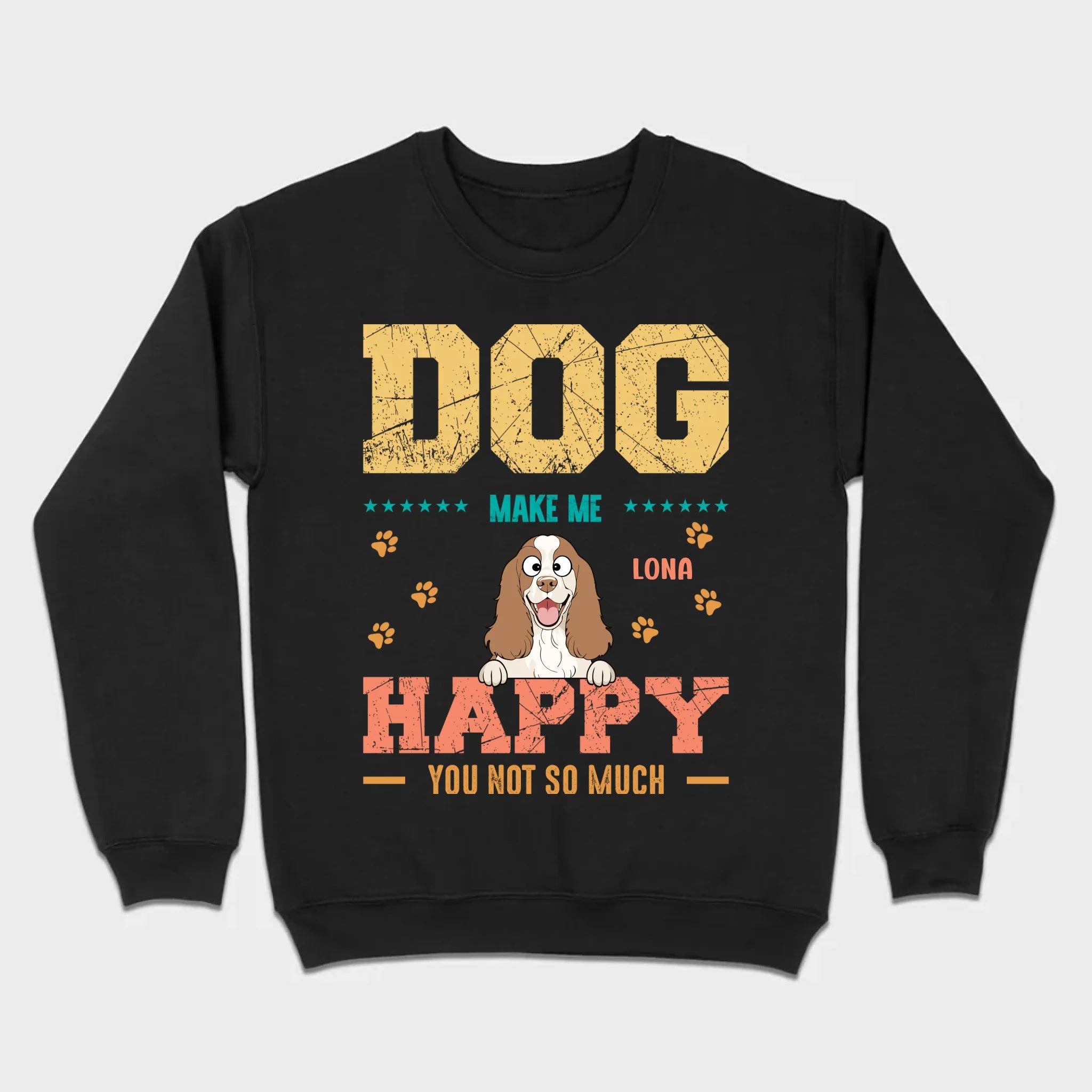 Custom “Dog Make Me Happy” American Cocker Spaniel Basic Tee – 89Prints