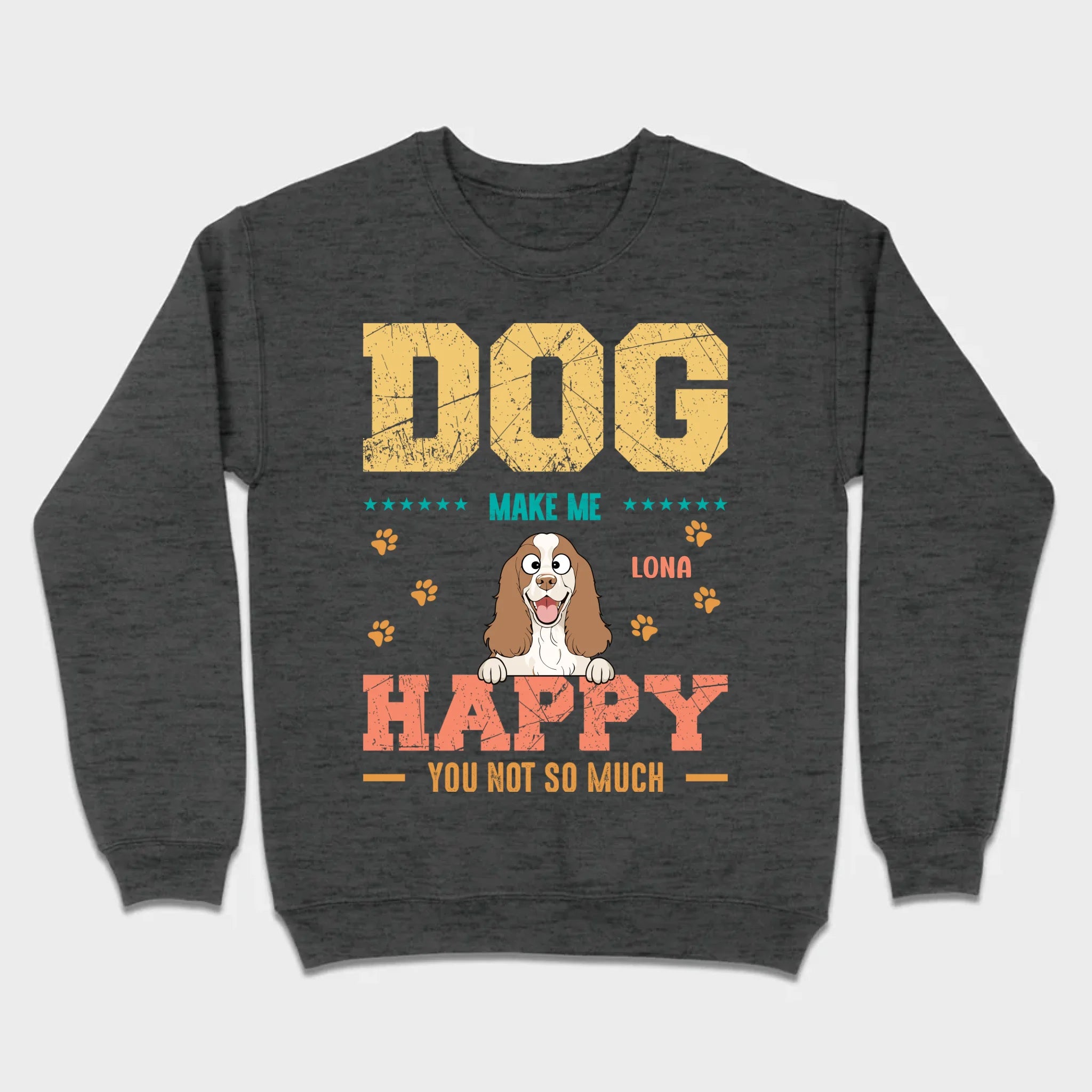 Custom “Dog Make Me Happy” American Cocker Spaniel Basic Tee – 89Prints