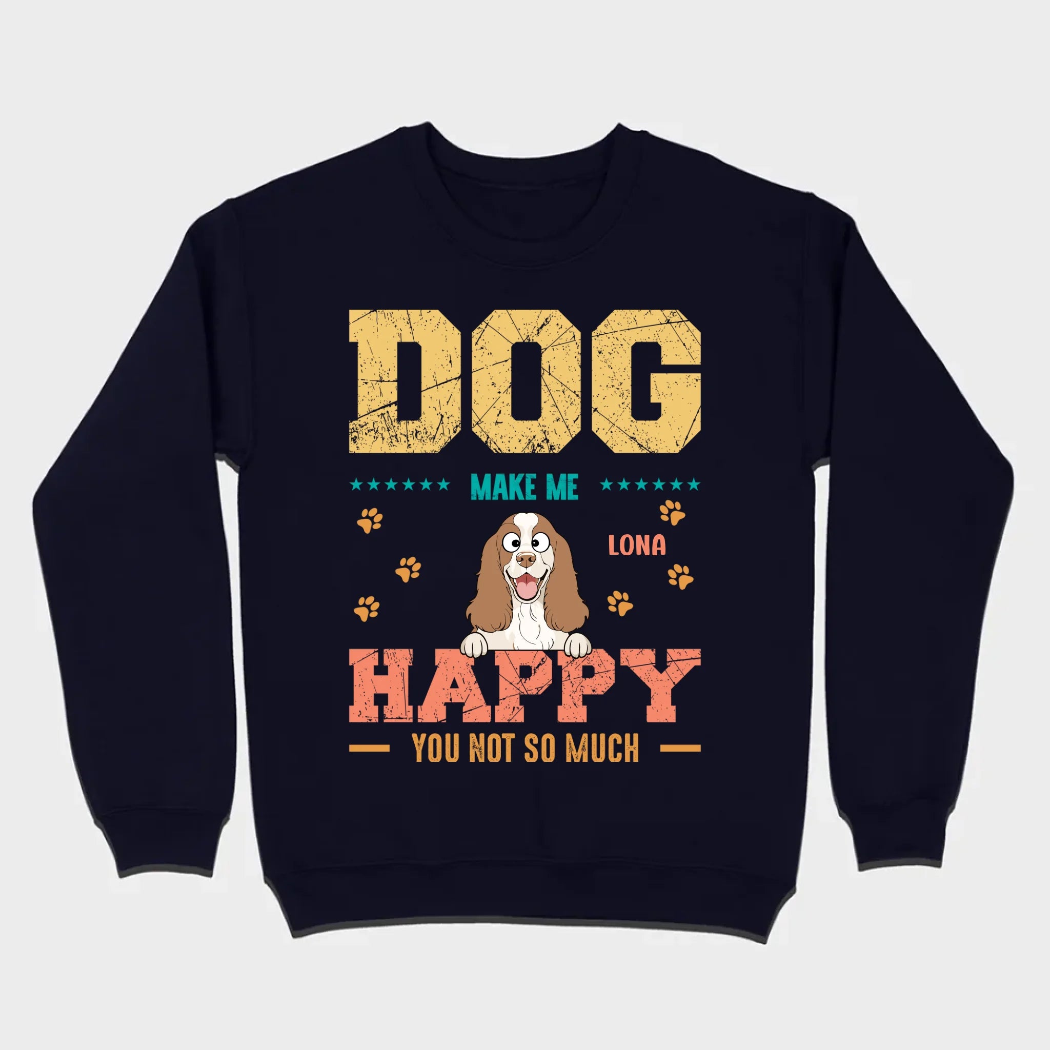 Custom “Dog Make Me Happy” American Cocker Spaniel Basic Tee – 89Prints
