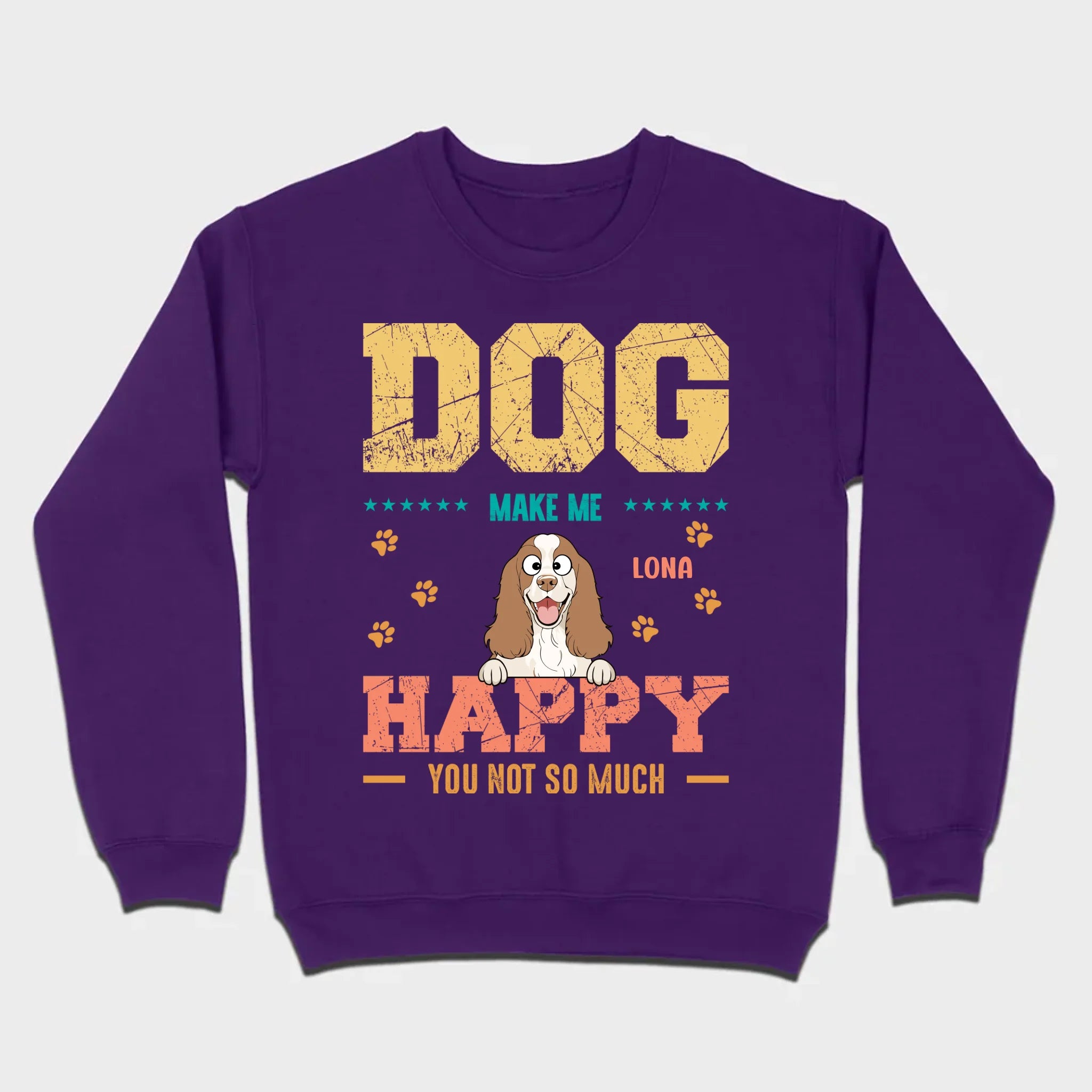 Custom “Dog Make Me Happy” American Cocker Spaniel Basic Tee – 89Prints