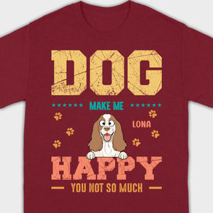 Custom “Dog Make Me Happy” American Cocker Spaniel Basic Tee – 89Prints