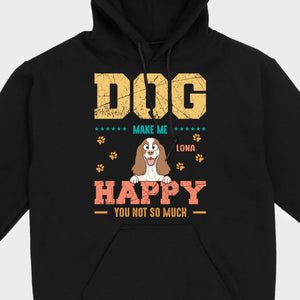 Custom “Dog Make Me Happy” American Cocker Spaniel Basic Tee – 89Prints