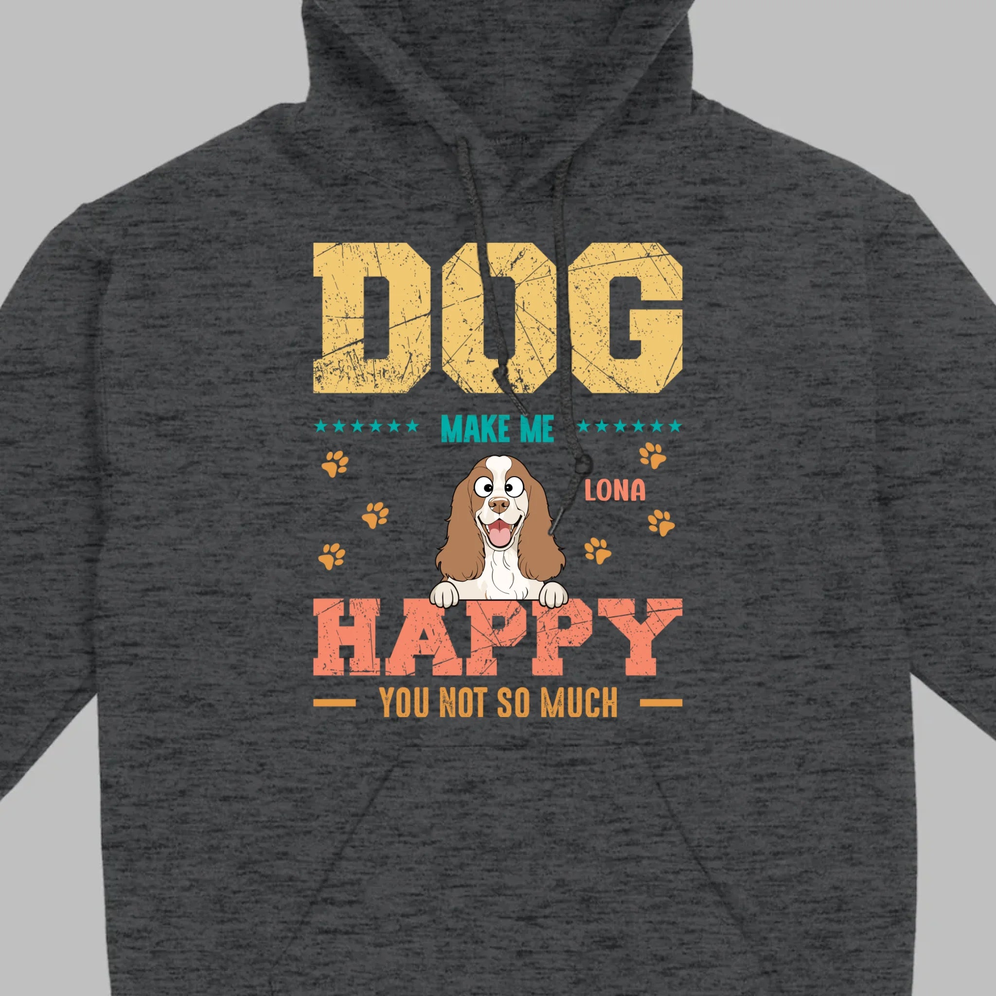 Custom “Dog Make Me Happy” American Cocker Spaniel Basic Tee – 89Prints