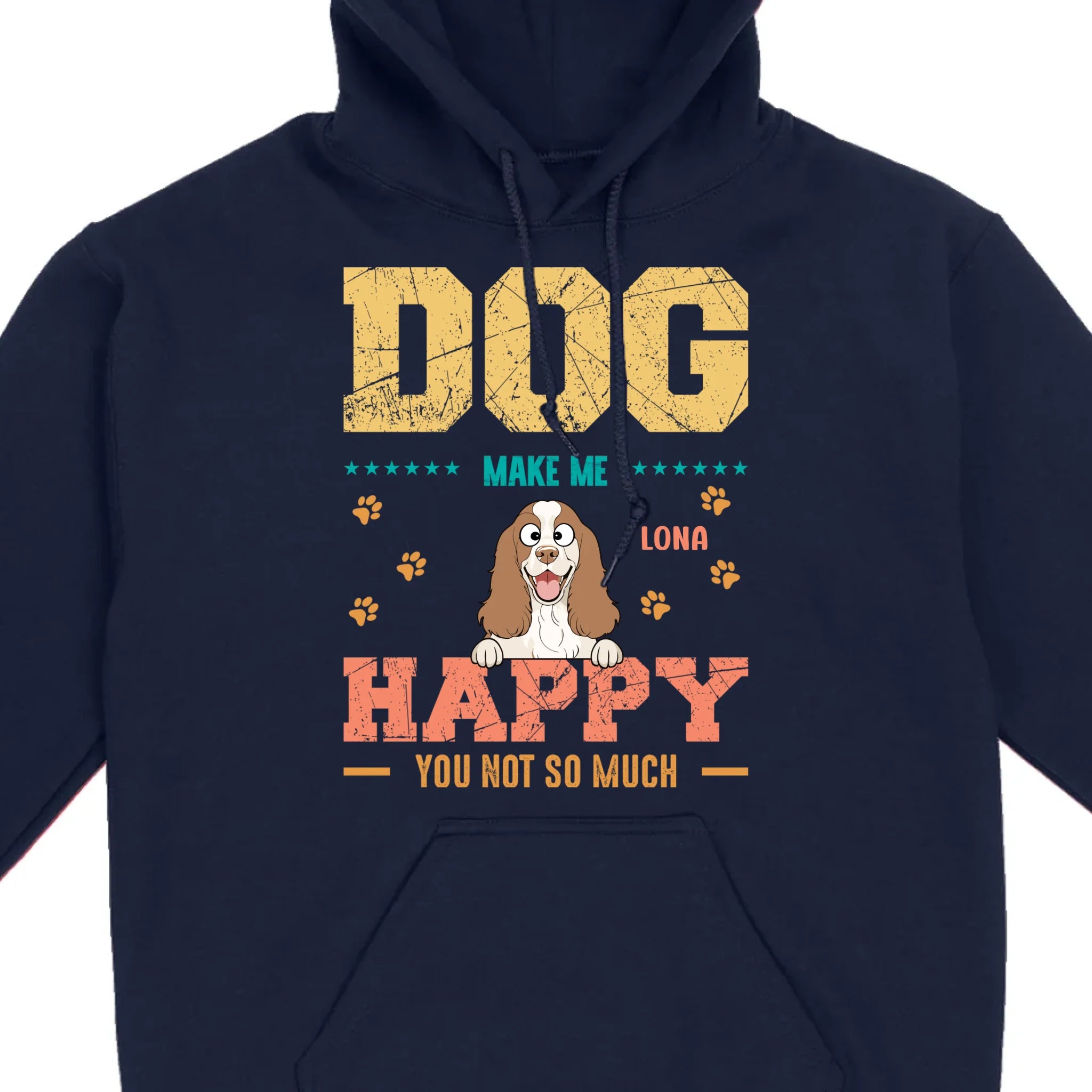 Custom “Dog Make Me Happy” American Cocker Spaniel Basic Tee – 89Prints